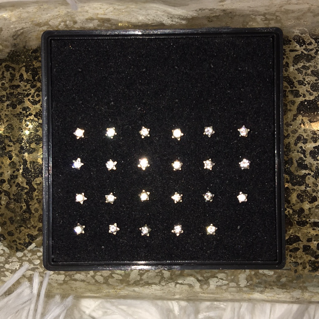 Surgical Steel Star Crystal Nose Rings